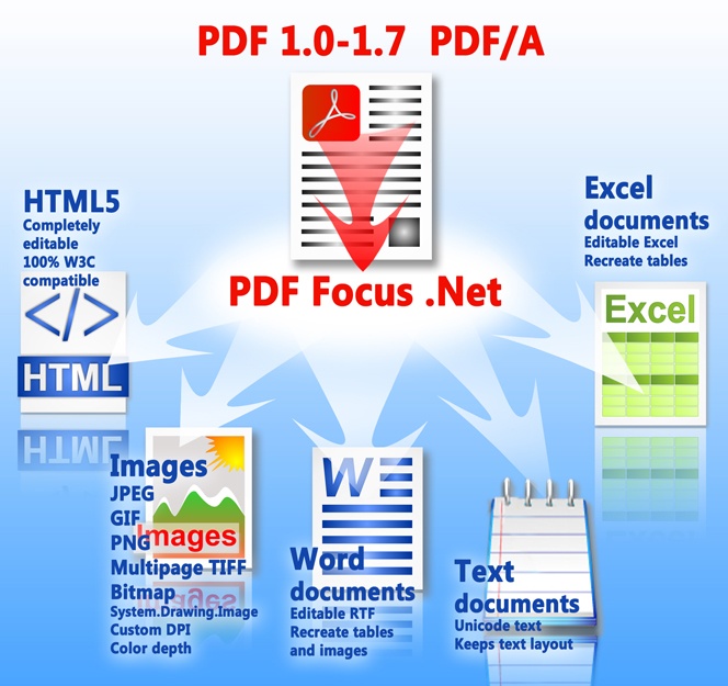 Convert PDF to Word, RTF in C#, VBNet and ASPNet