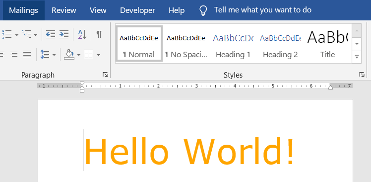 A simple document - Hello World!