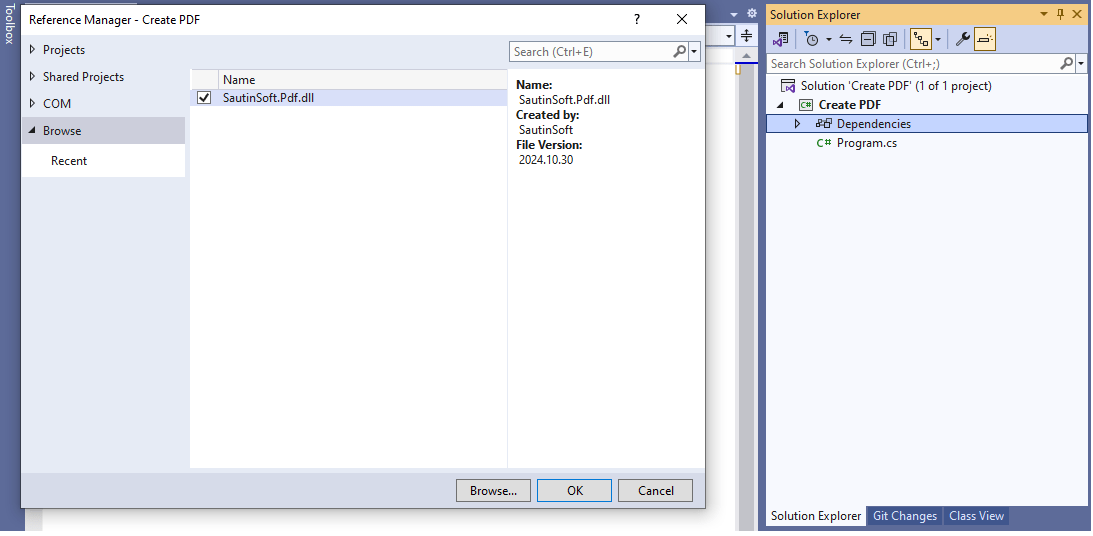 Install adding reference