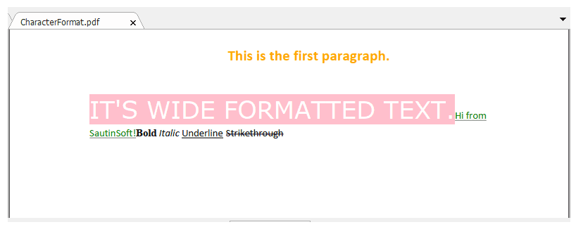 Character Formatting