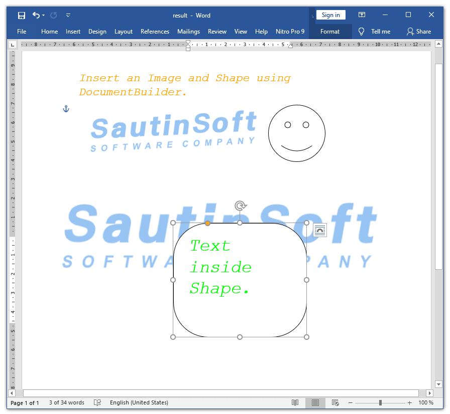 inserting image and shape