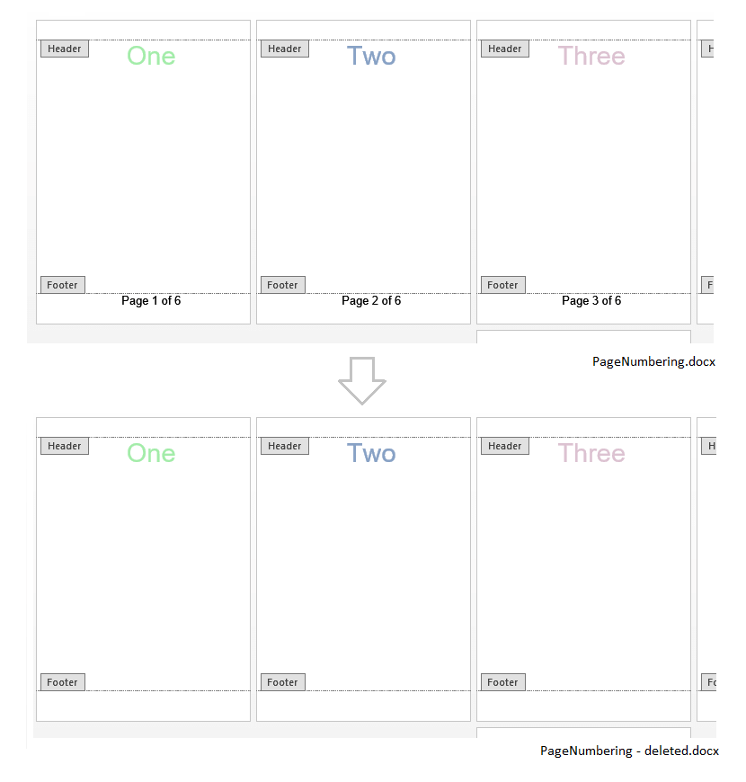 Delete Page Numbering
