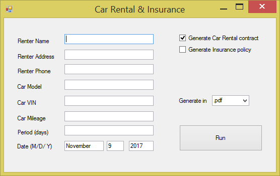 Add TextBox control with name tbRenterName.