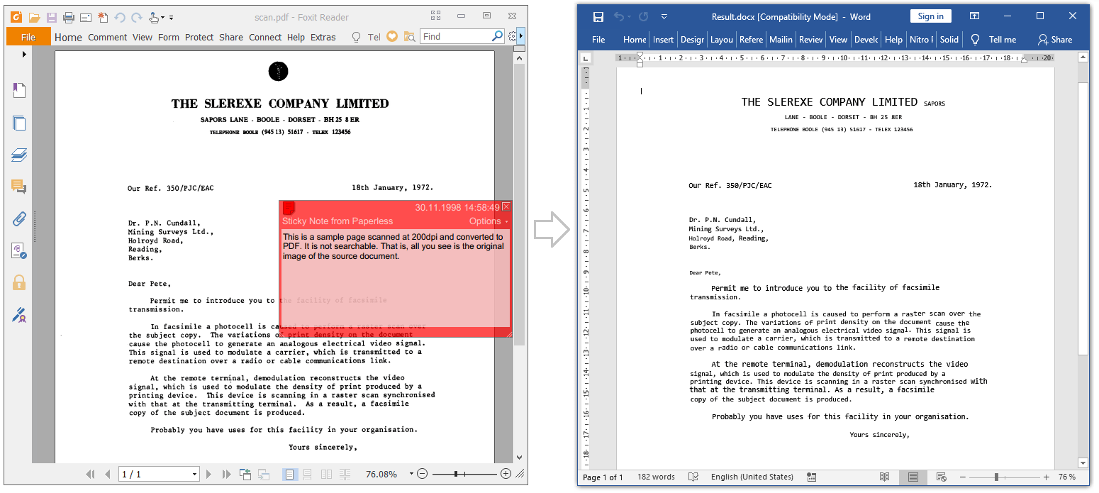 PDF to DOCX using OCR PDF to DOCX using OCR