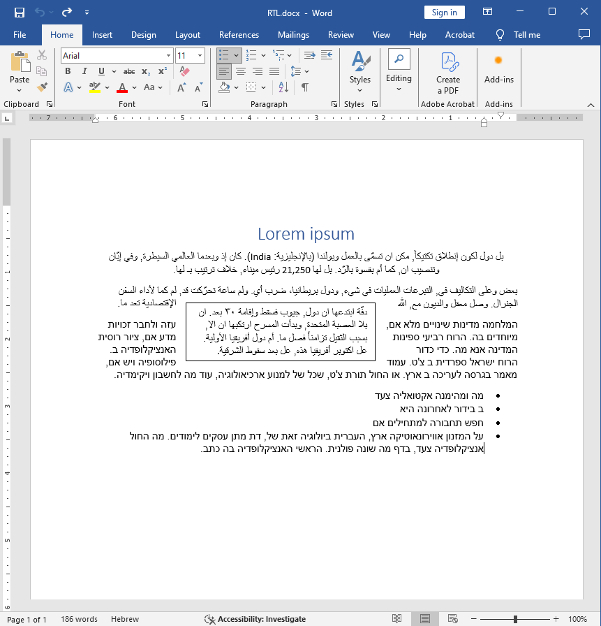 table of content input