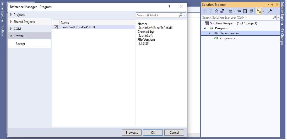 Install adding reference