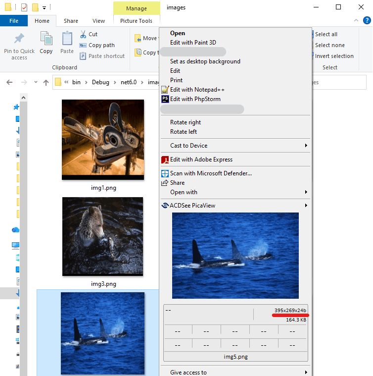 extract all images by size output