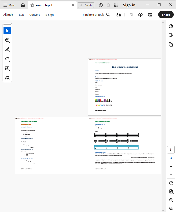 convert rtf string to pdf output