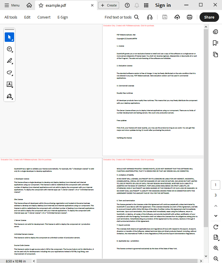 convert text to pdf in stream output