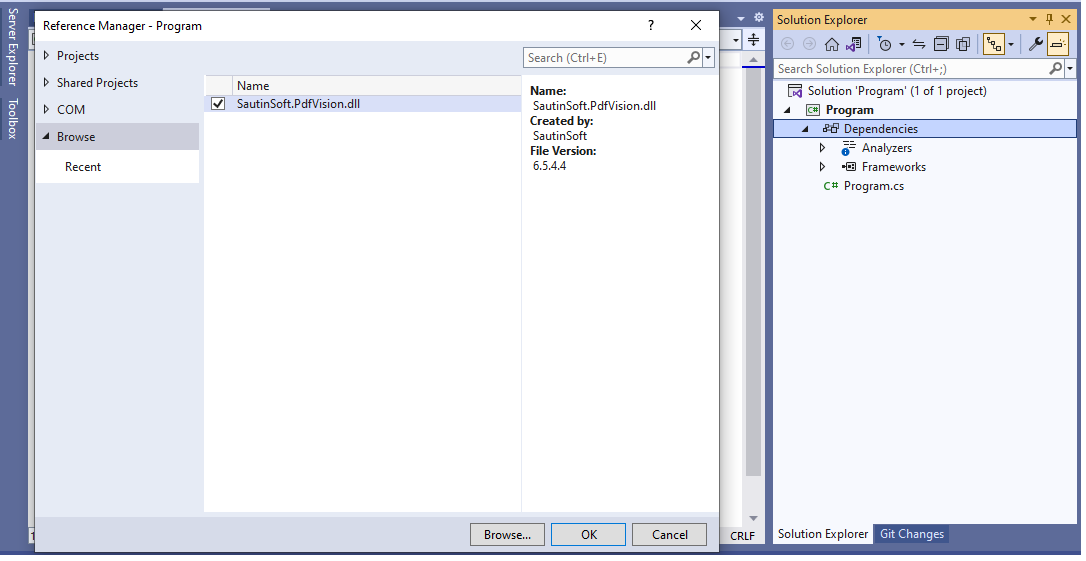 Install adding reference