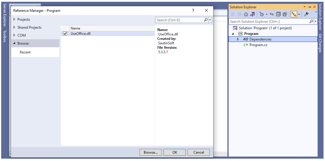 Install adding reference